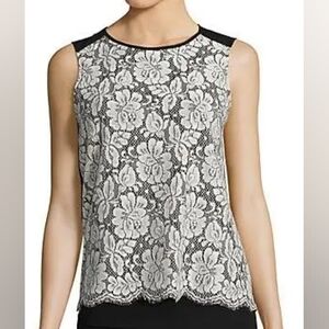 Calvin Klein B&W lace shell Size: M